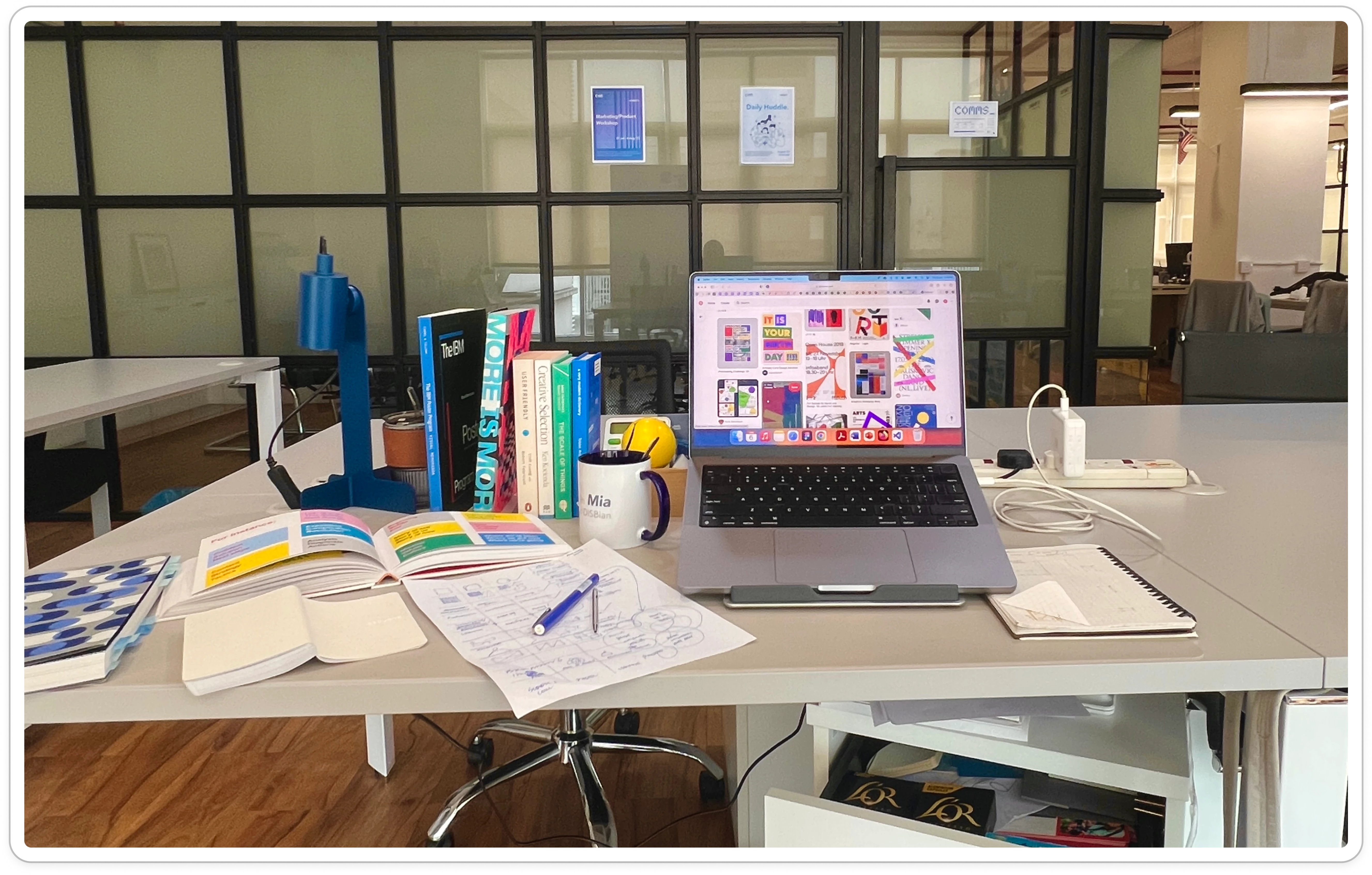 A product designer's workspace in an IT company